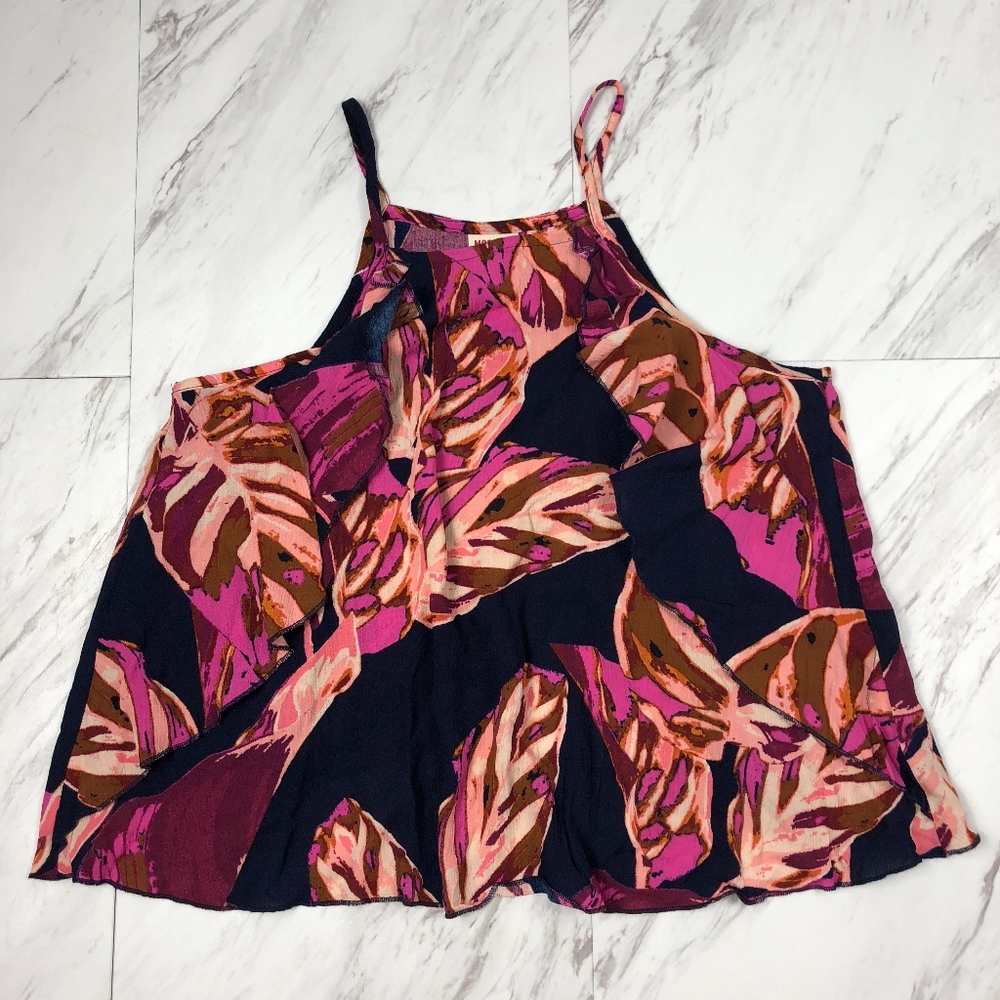 Floral Open Back Tank Top NWOT